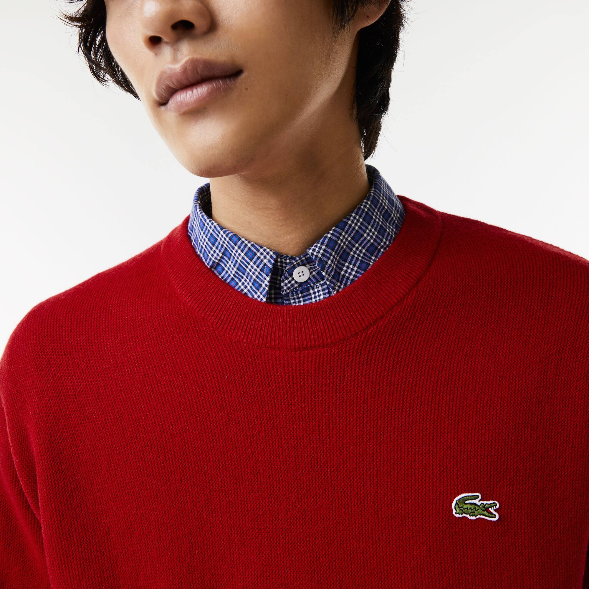 Herren LACOSTE Pullover aus Wolle mit Rundhals Pullover - Rot - Lacoste - Herren