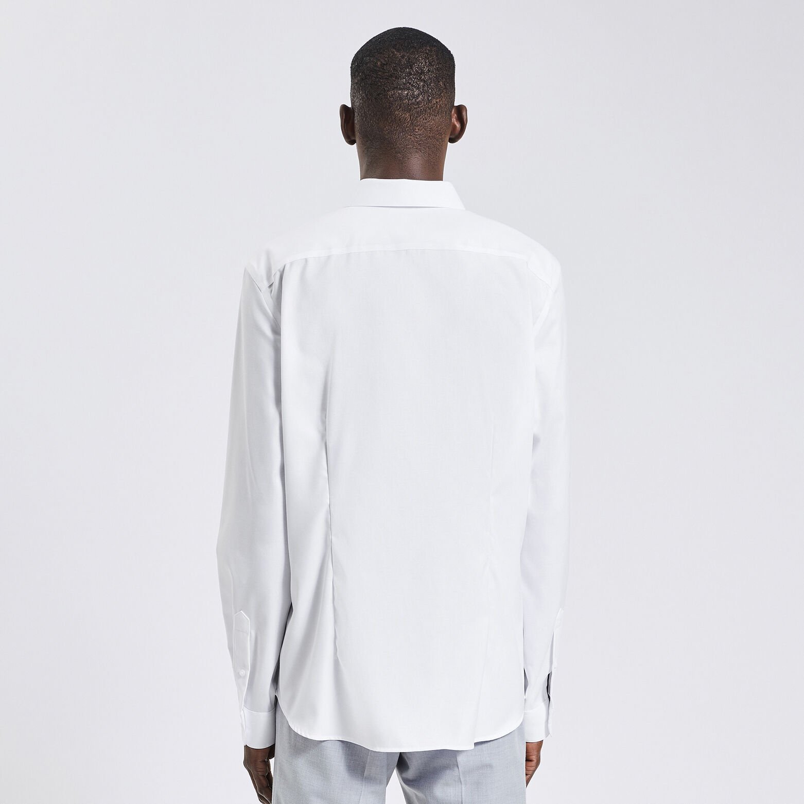 Chemise slim sans repassage unie coton Blanc