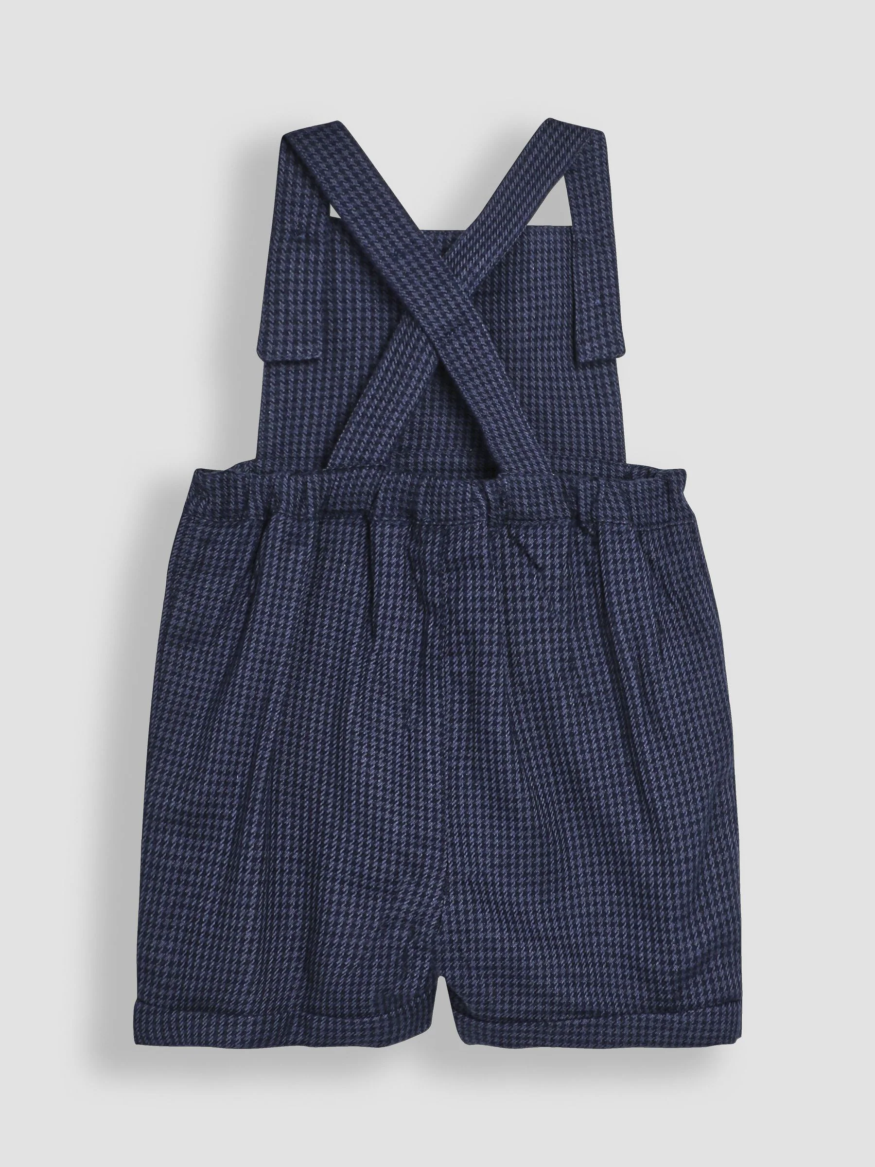 JoJo Maman Bébé Set van tuinbroek en top met pied-de-poule-motief