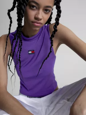 Regata cropped de gola alta com emblema