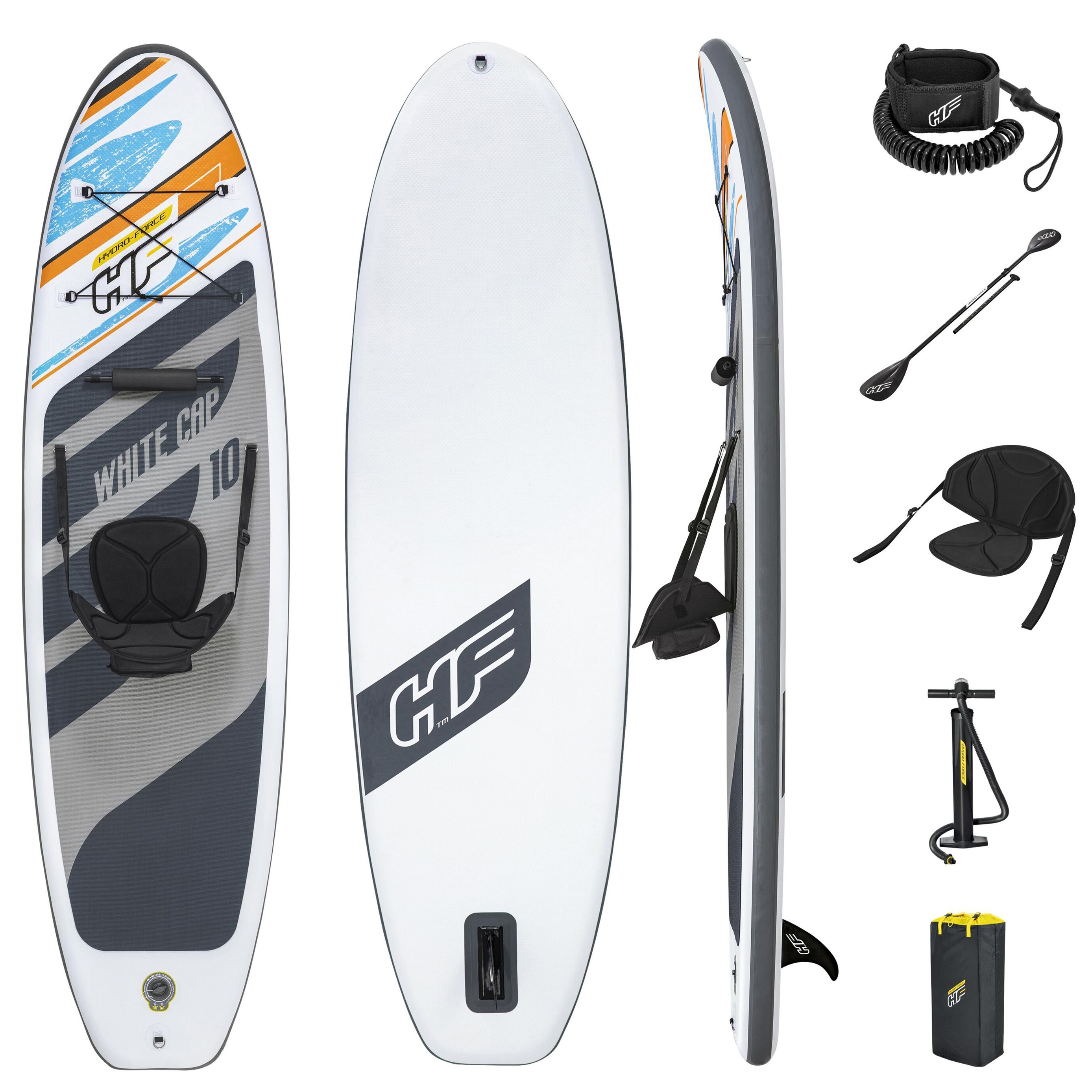 Stand Up Paddle WHITE CAP mit Kajak Sitz 305 cm
