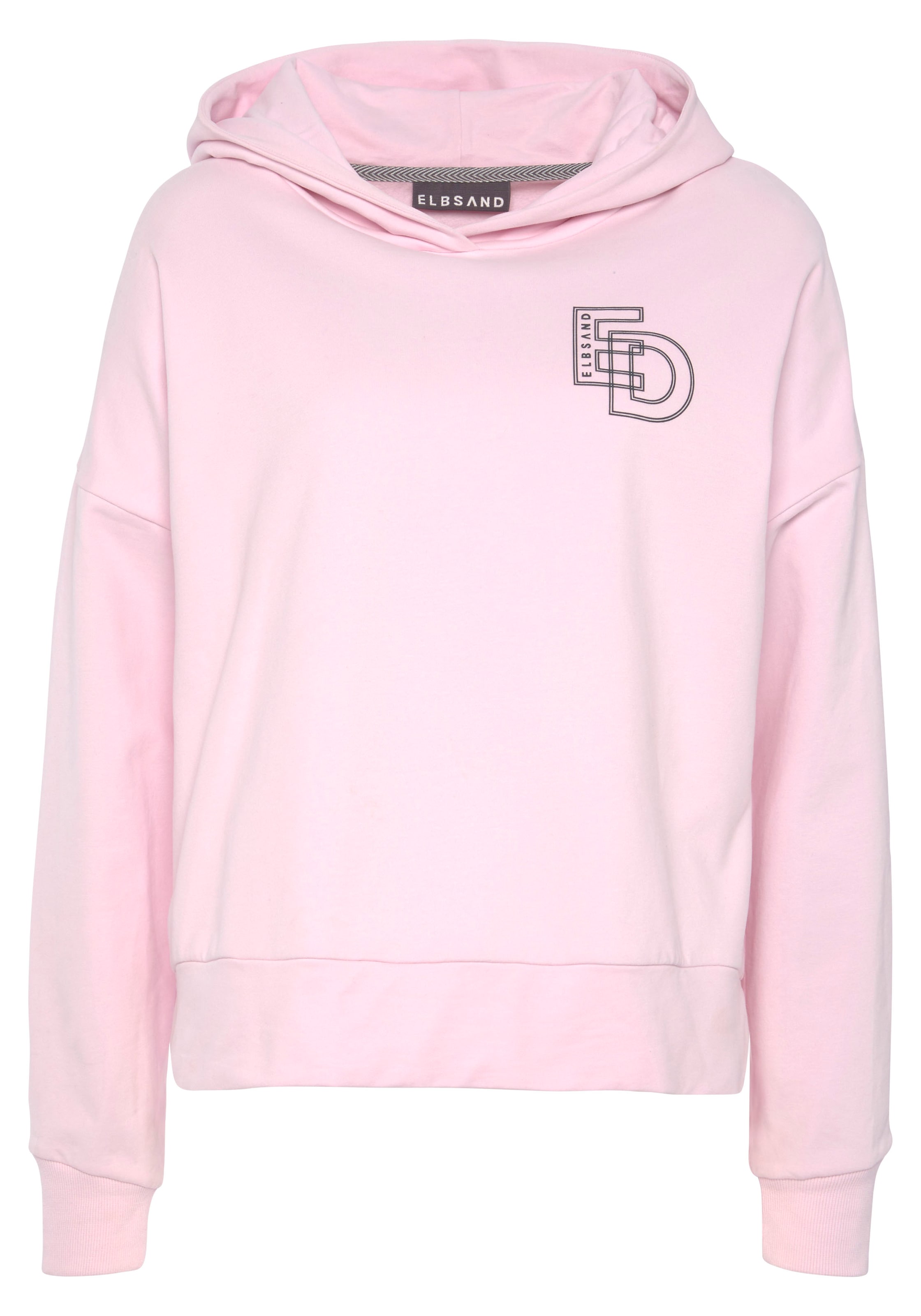 Elbsand Kapuzensweatshirt , mit grossem Logodruck auf dem Rücken, bequemer Hoodie aus Baumwolle