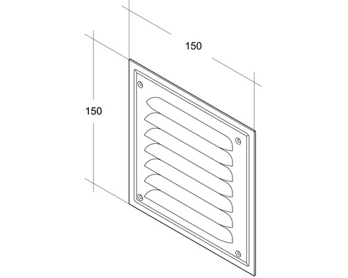 Rotheigner aluminium wit afdekrooster 150x150 mm