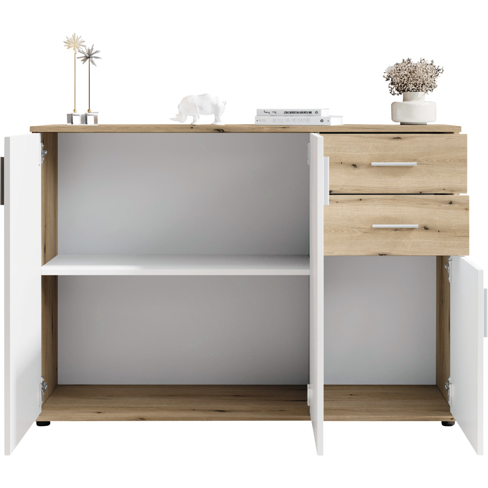Kommode Leon Dekor Eiche Evoke weiss 120 x 84 x 35 cm