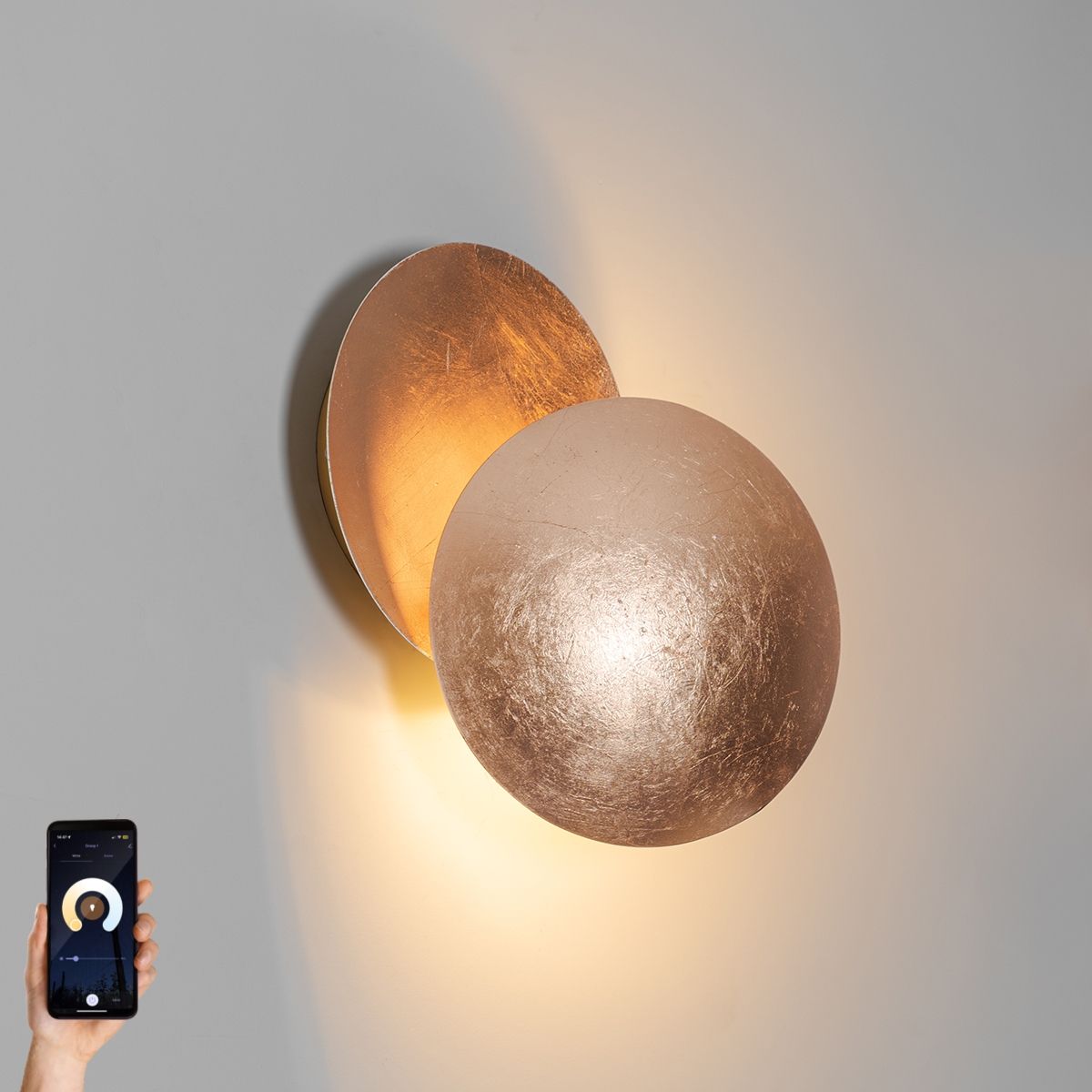 Smart wandlamp koper incl. Wifi G9 - Sunrise