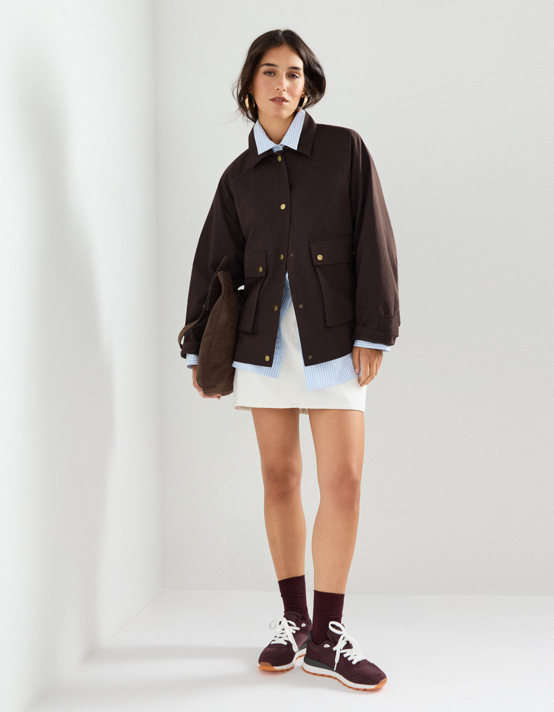 Parka, Mulher, Castanho Escuro