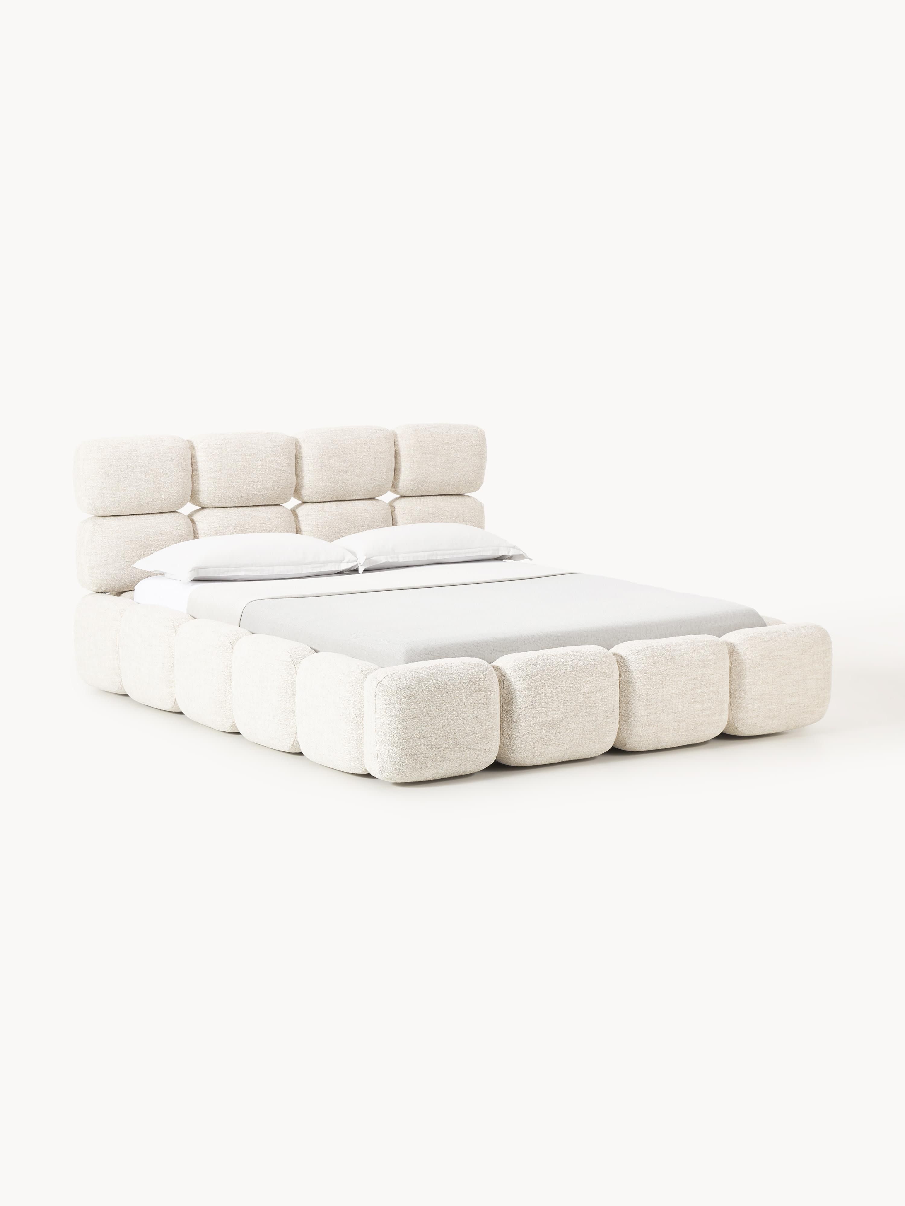 Gestoffeerd bed Tayla van bouclé