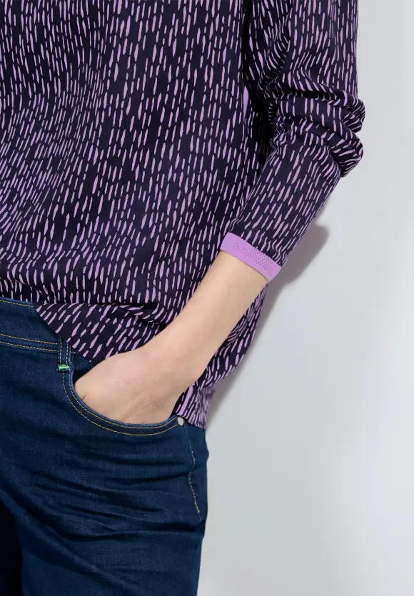 Bluse mit Minimalprint - universal blue