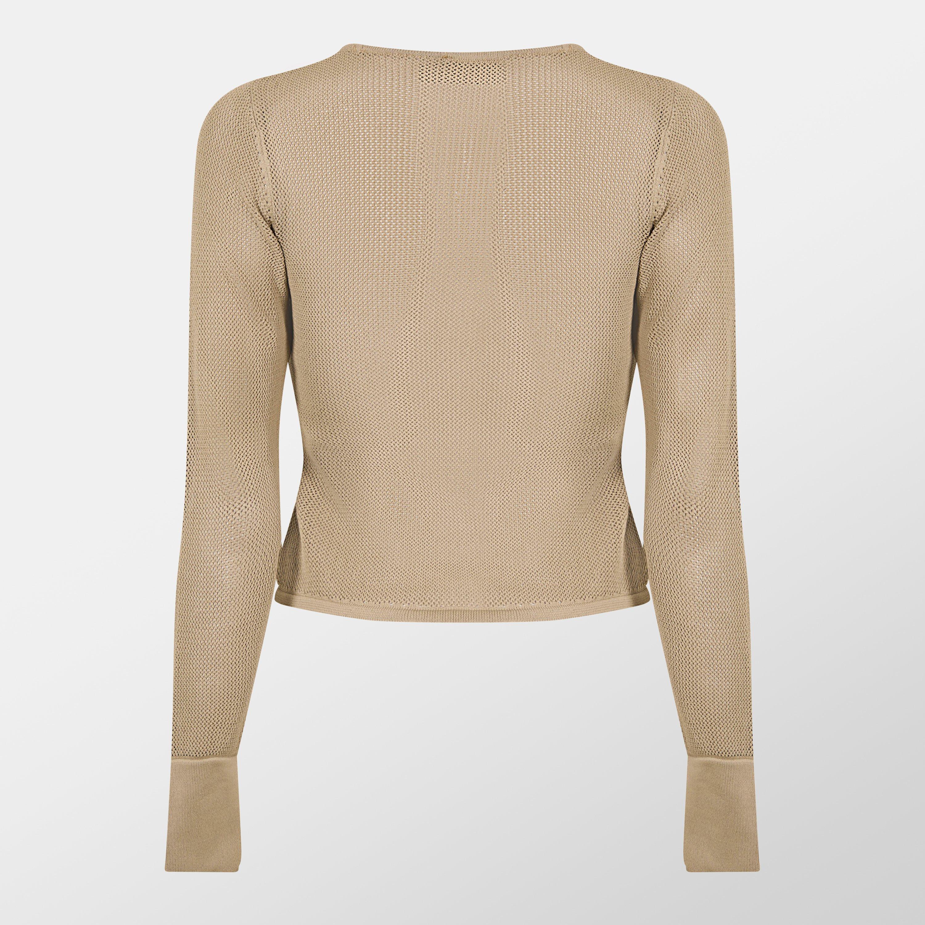 Missy Empire ME Sheer Knit Flare Cuff Top Womens