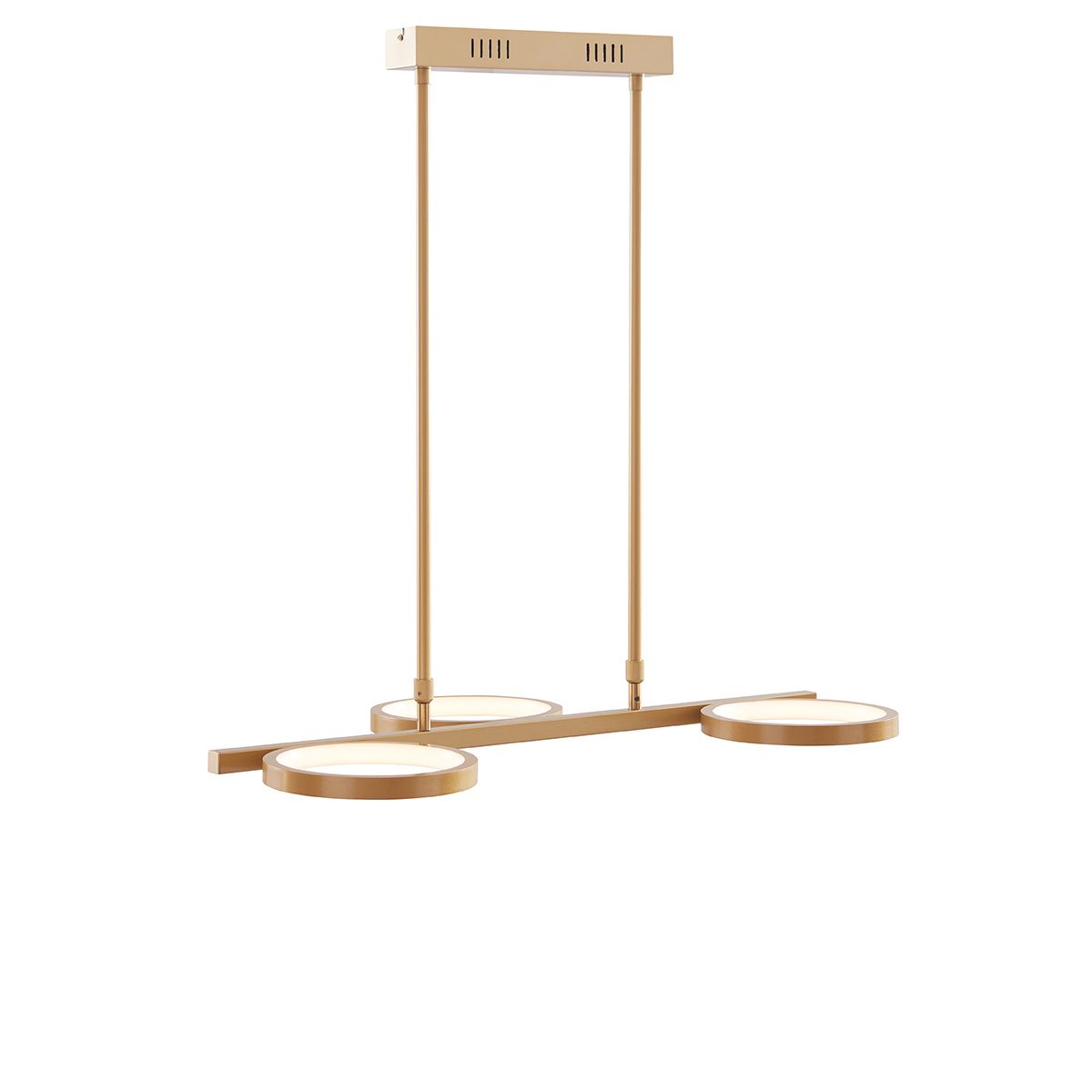 Moderne hanglamp goud incl. LED 3-staps dimbaar 3-lichts - Vivé