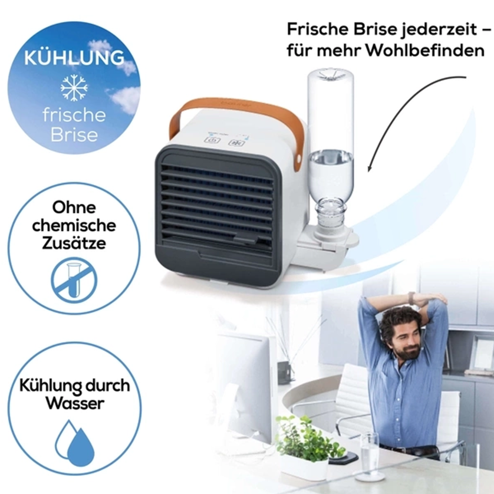 (14x14cm) 2.5W LV 50 Fresh Breeze Tischventilator USB Lüfter Luftbefeuchter (68401) - Weiss