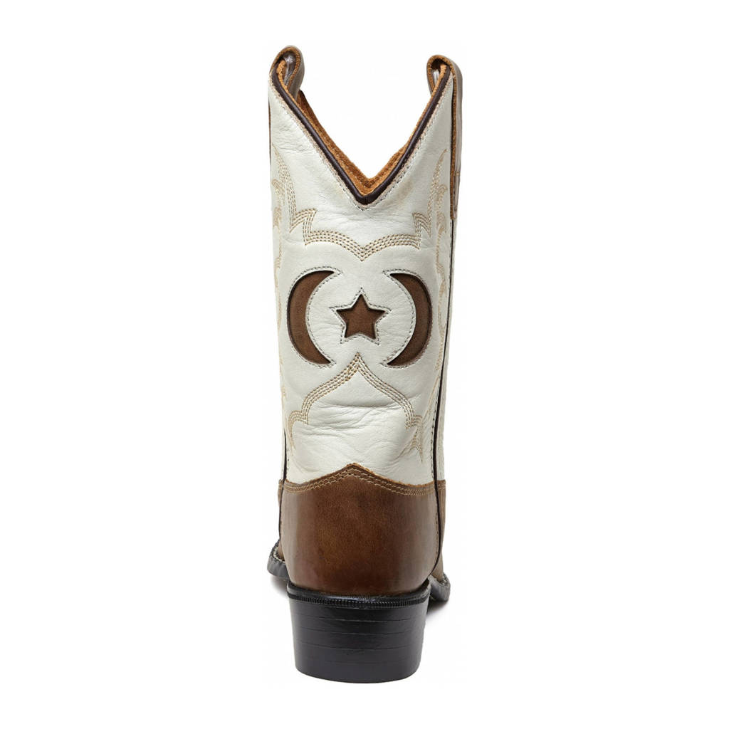 Bootstock leren cowboylaarzen bruin/wit
