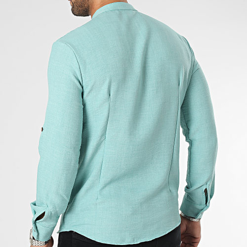 Chemise Manches Longues Vert Chiné