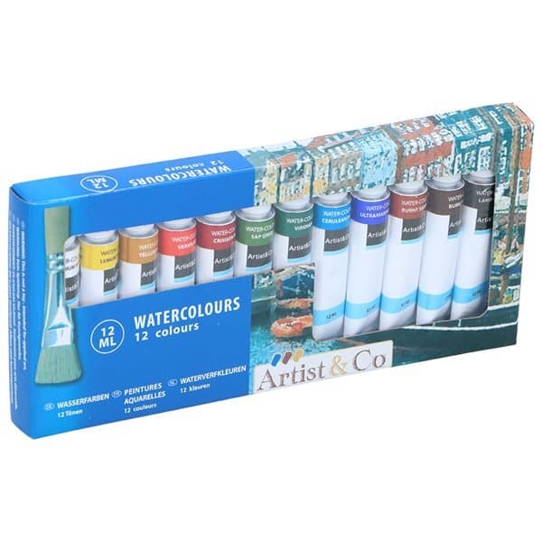 Vandfarver 12 ml 12-pak