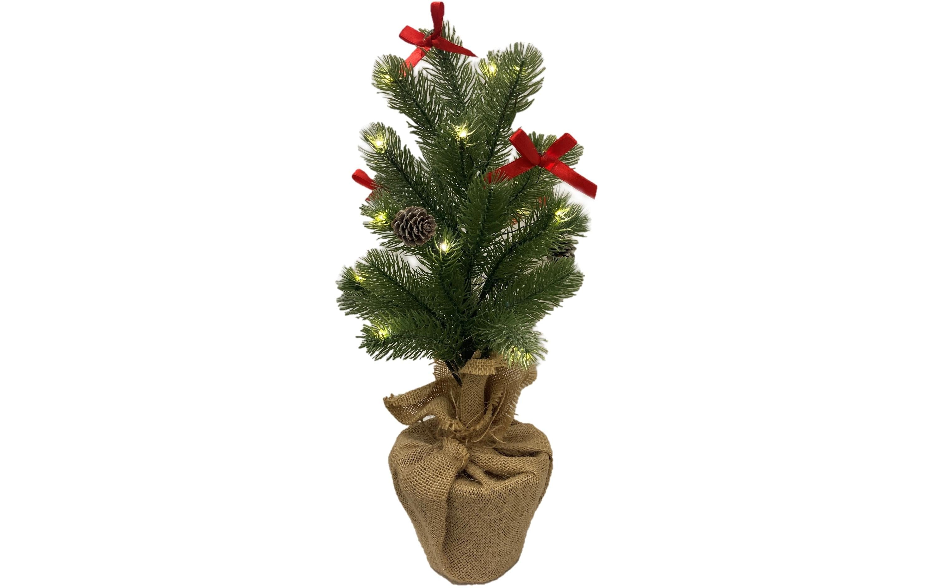 Weihnachtsbaum 10 LEDs, 45 cm, Grün/BraunLED Weihnachtsdekoration