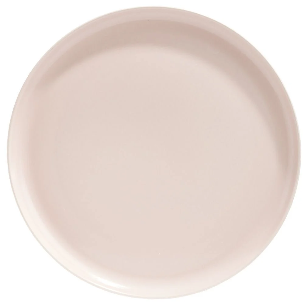 Assiette plate ronde Oslo porcelaine rose uni