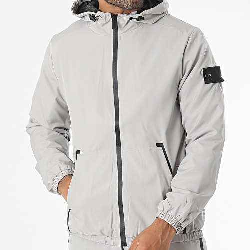 Ensemble Veste Zippée Et Pantalon Cargo Gris
