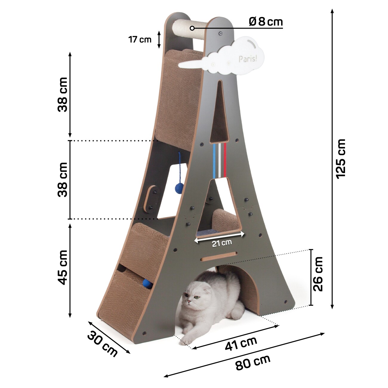 Canadian Cat Company Design-Kratzmöbel Eiffelturm