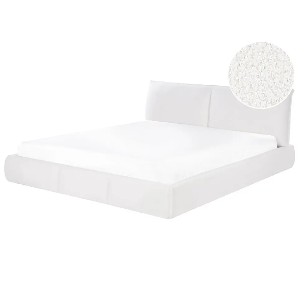 VINAY - Tweepersoonsbed - Wit - 180 x 200 cm - Bouclé