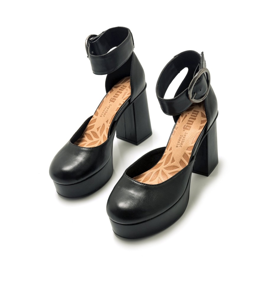 Sandálias Mustang Sindy, pretas - Altura do salto: 9 cm -