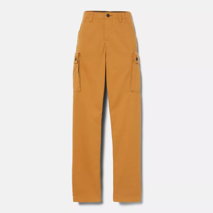 Pantalon cargo en sergé pour homme en jaune foncé