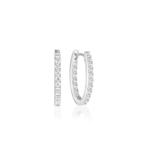 Sif Jakobs Jewellery Hoop Ellisse Piccolo Øreringe, Sølv/Hvid