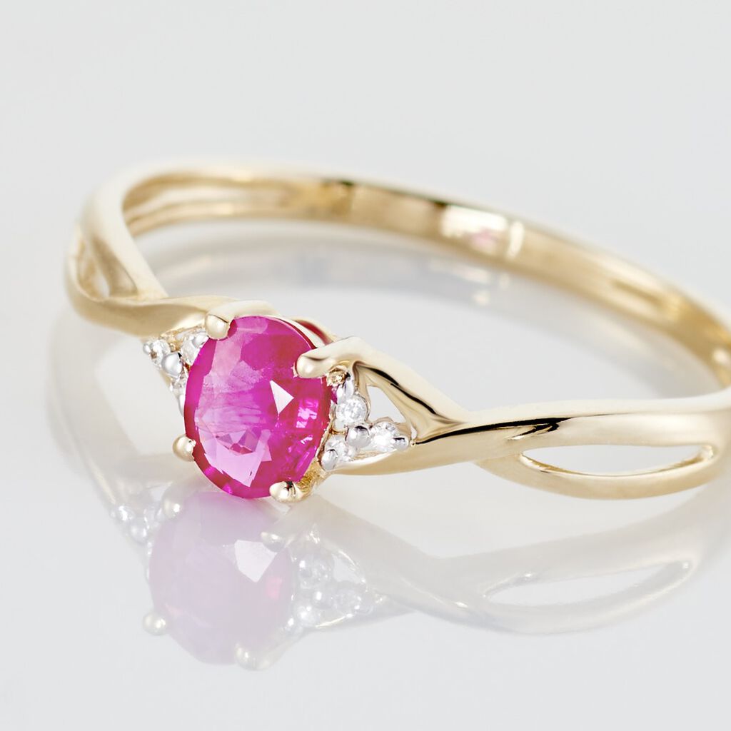 Bague Or Jaune Cassie Rubis Et Diamant