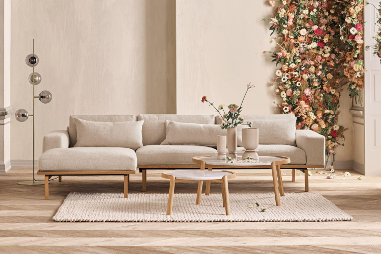 Bolia Elton bank 3-zits met chaise longue links beige