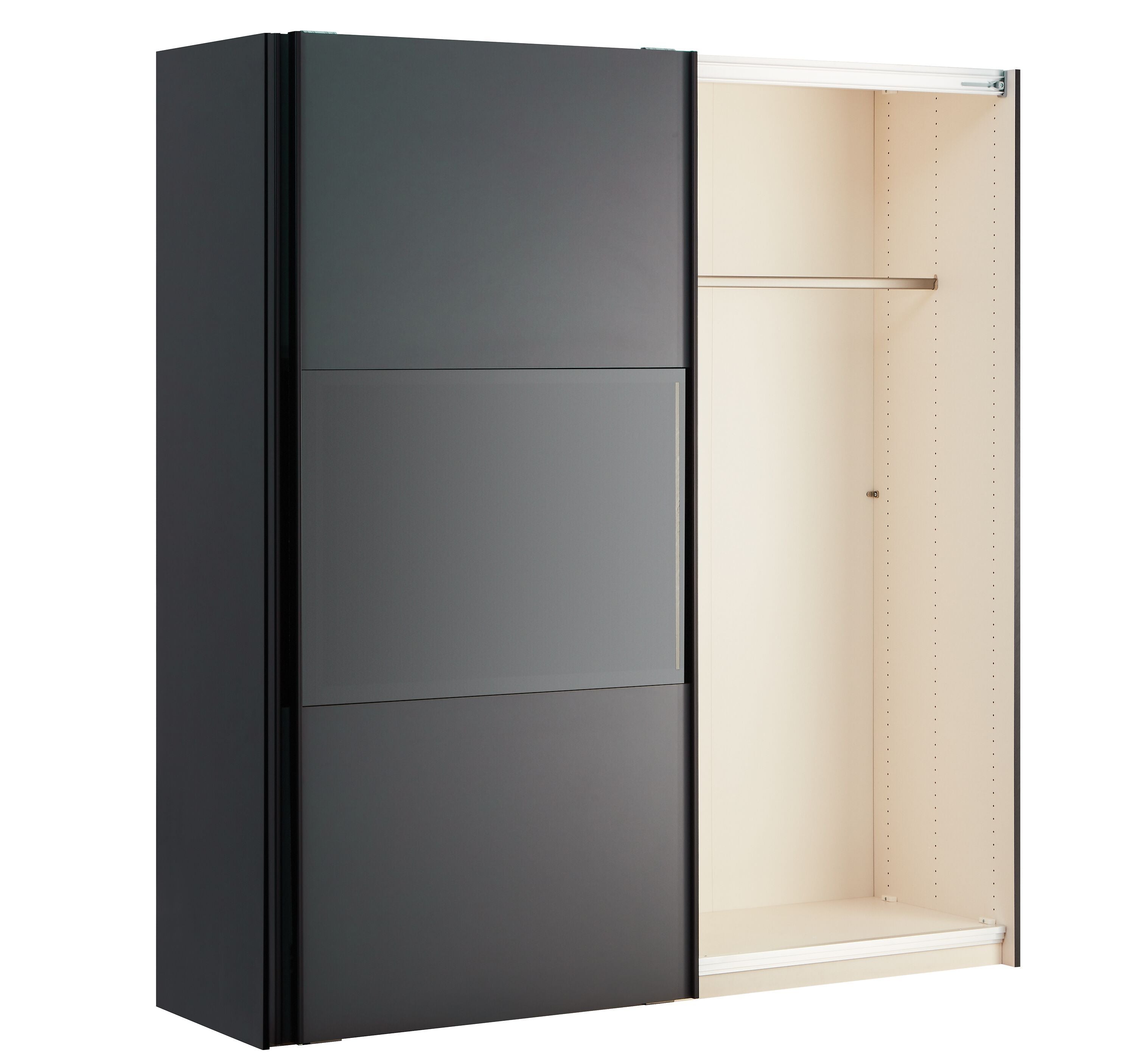 MODUL Schwebetürenschrank - Anthrazit / B: 202.0 cm x T: 65.0 cm x H: 220.0 cm