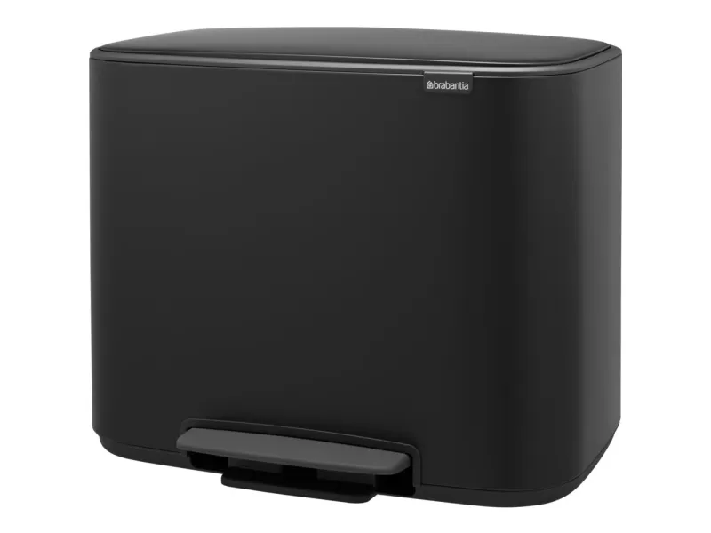 Brabantia Bo Pedal Bin - Skraldespand - fliplåg - 33 L - fodpedal - affaldsseparation - mat sort