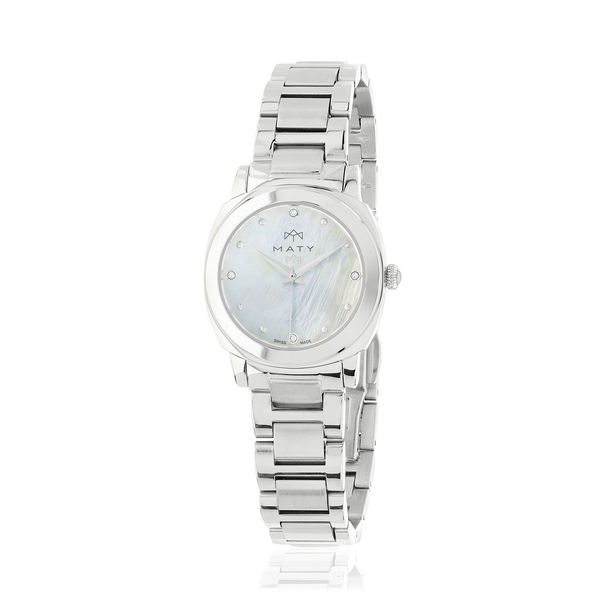 Montre MATY GM cadran nacre bracelet acier