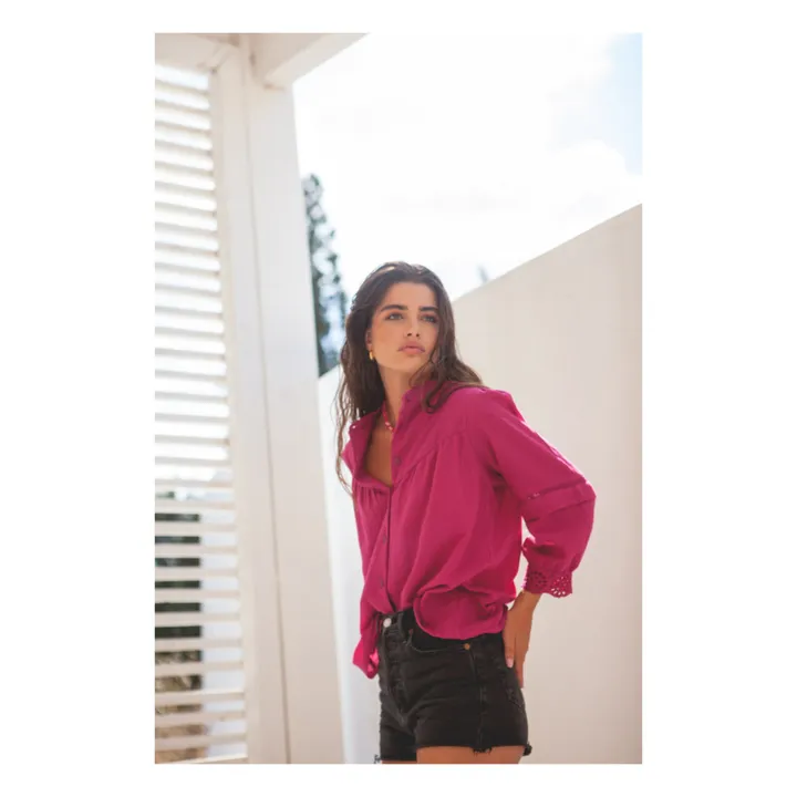 Marlot Paris Blouse Gaze de Coton Romane - Collection Femme | Rose Berry