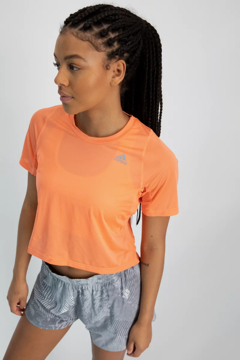 adidas Performance Fast Crop Running Damen T-Shirt