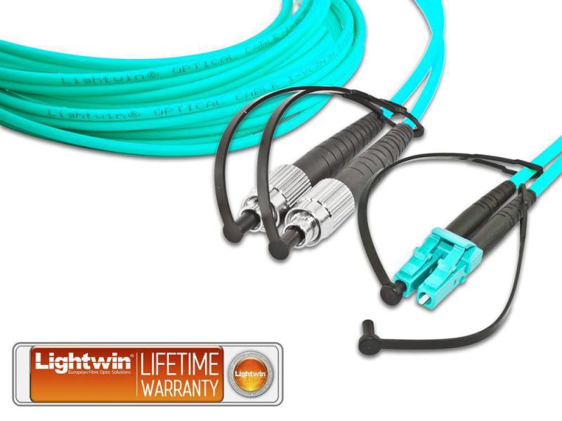 Lightwin LWL-Patchkabel Multimode FC – LC, OM3, Duplex, 1 m Multimode FC-LC OM3 1 m