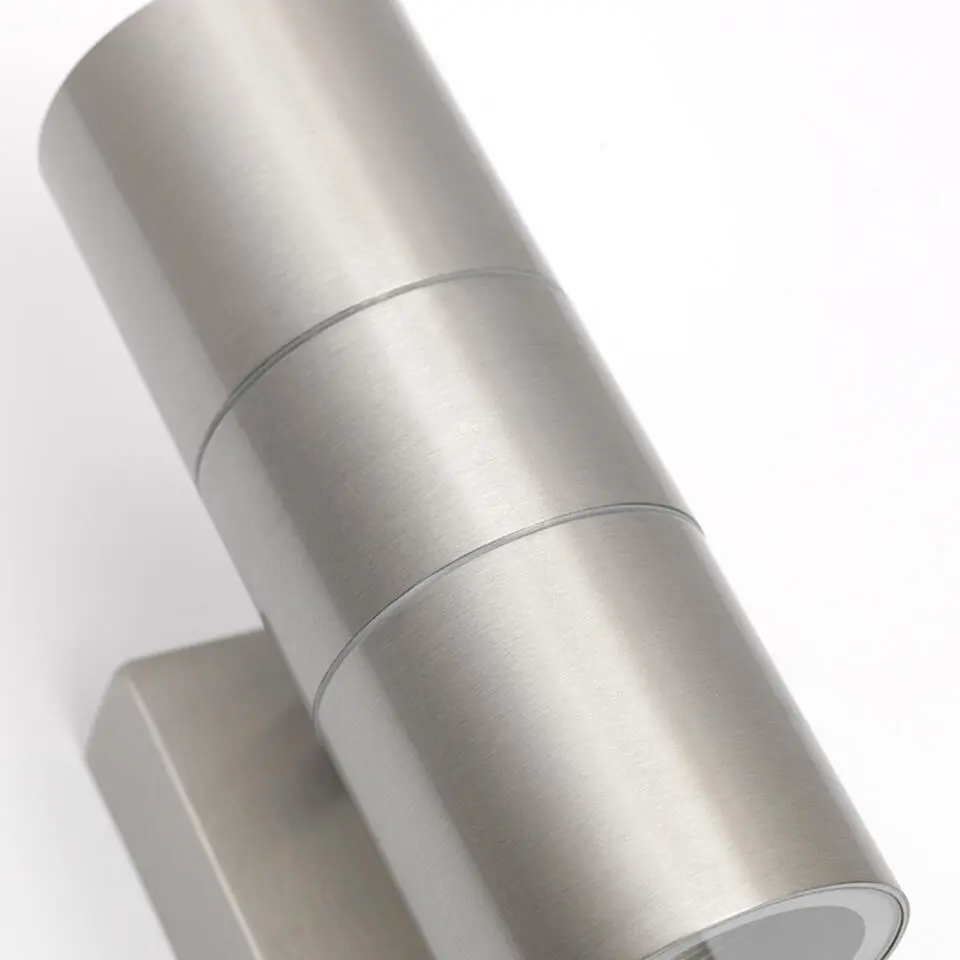 Qazqa buitenlampen met sensor duo zilverkleurig gu10