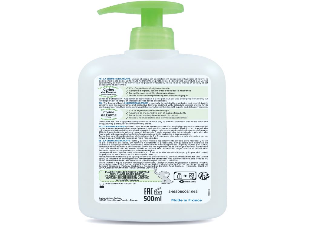 CREME CORINE DE FARME HIDRATANTE 500ML