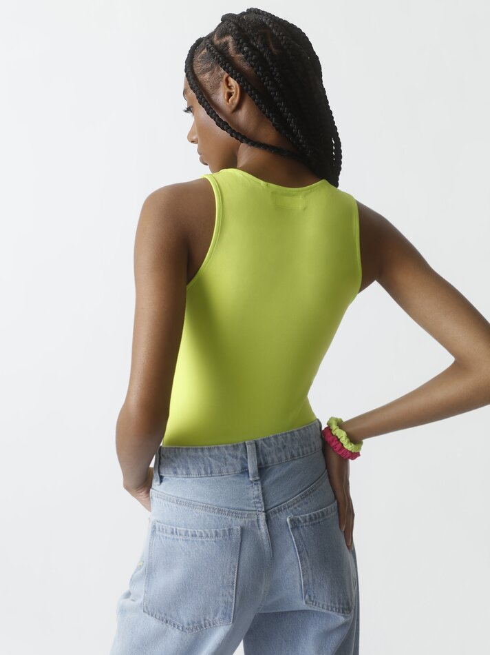 Body elástico com alças - Amarelo Fluorescente