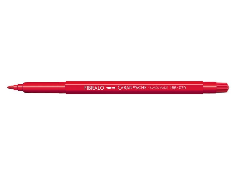 Caran d'Ache Filzstift Fibralo 1 Stück, Scharlachrot Fasermaler für überraschende Effekte
