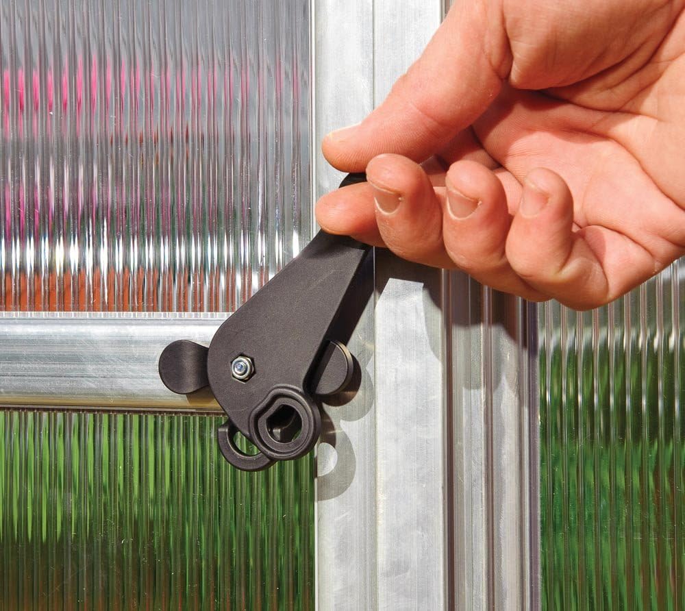 Palram-Canopia Aluminium Gewächshaus Bella 820 | 601x244 cm | Zwiebelform | 6 mm Polycarbonat-Doppelstegpaneele | Inkl. Zubehörset | UV-beständig & wetterfest | Mit Doppelflügeltür & 4 Dachfenstern