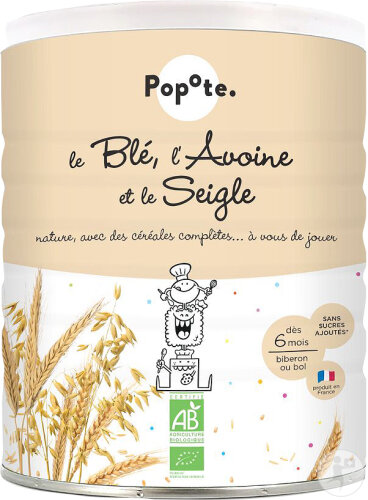 Popote Les Céréales Blé Avoine Seigle Bio 220g