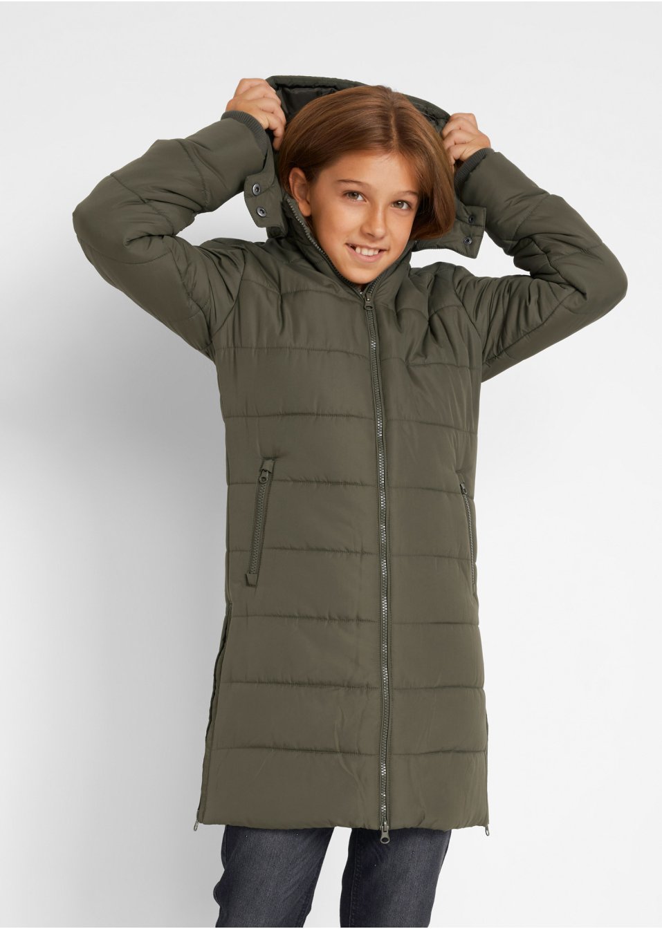 Veste matelassée fille avec capuche amovible