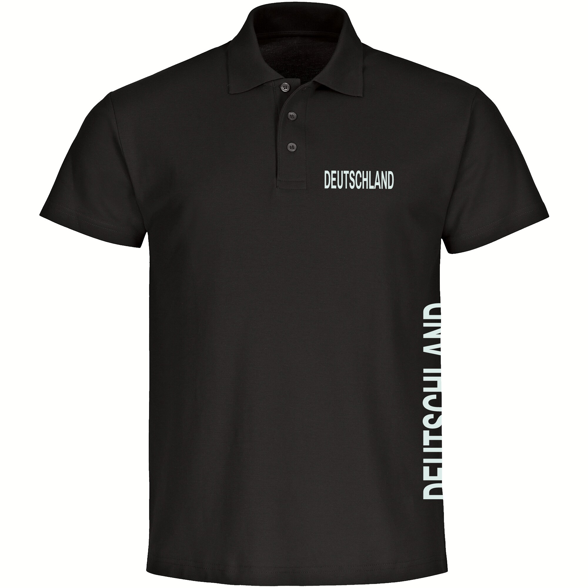 multifanshop® Poloshirt - Deutschland - Brust & Seite - Druck weiß