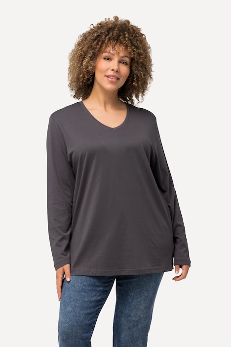 Shirt, V-Ausschnitt, Relaxed, Langarm