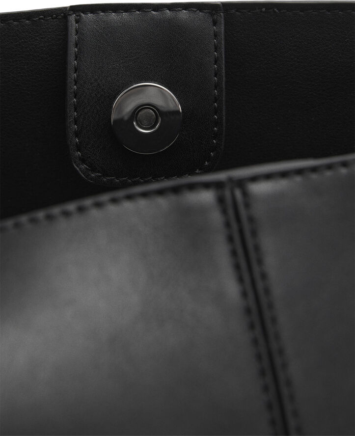 MANGO Short handle shopper bag Black