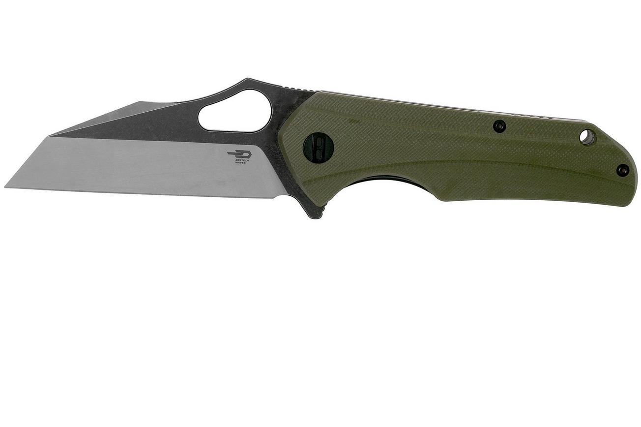Bestech Operator BG36C Green G10, Two Tone Black zakmes