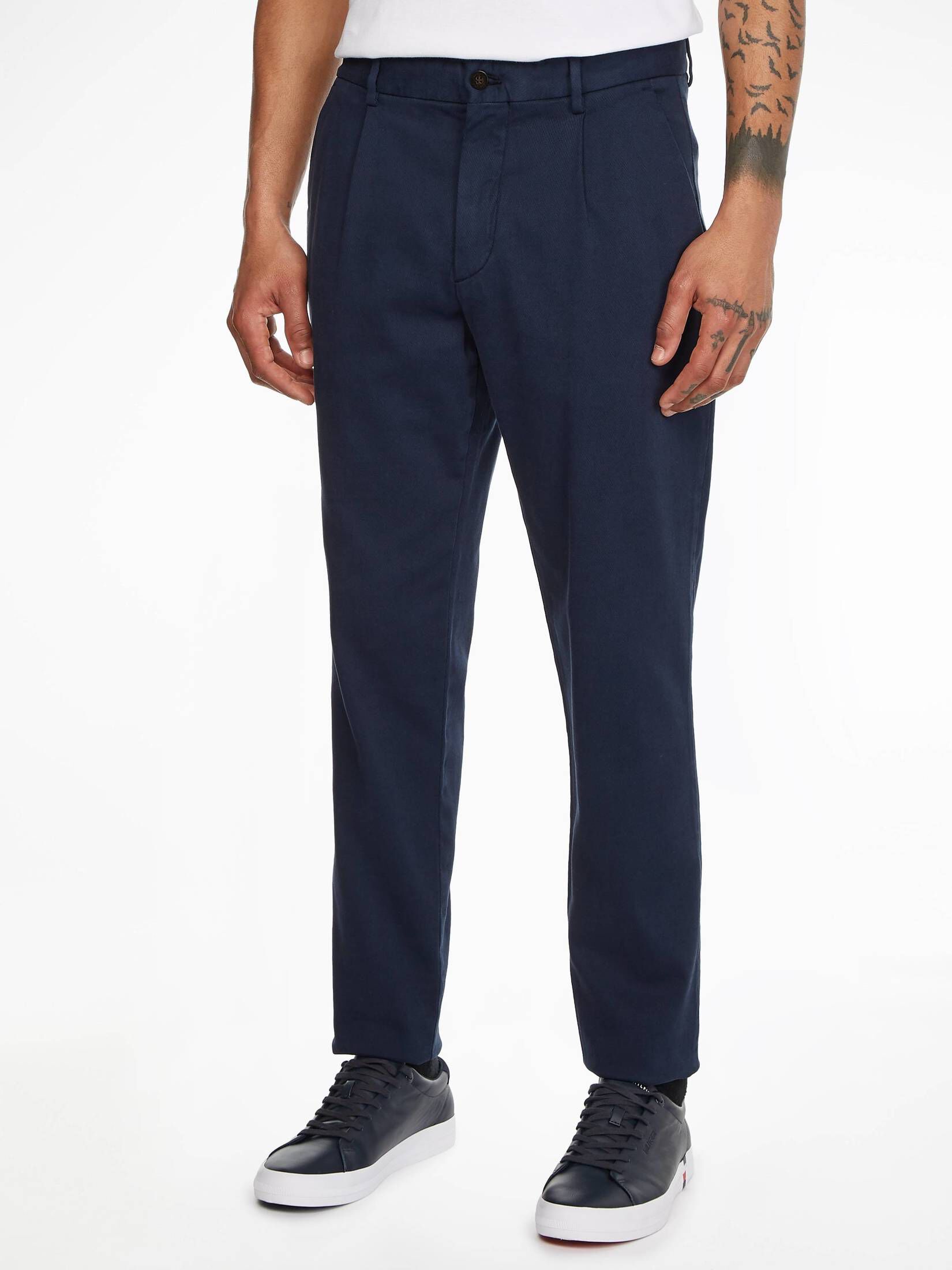 Tommy Hilfiger| Herren Hose CHELSEA 1 PLT CO/WOOL GMD