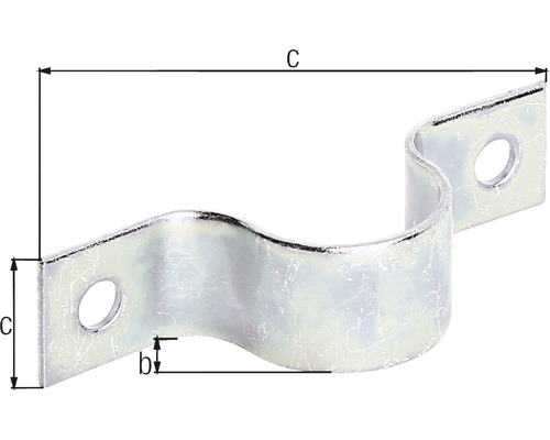 Buisklem 19 mm voor 3/4 inch, verzinkt, dikfilm gepassiveerd