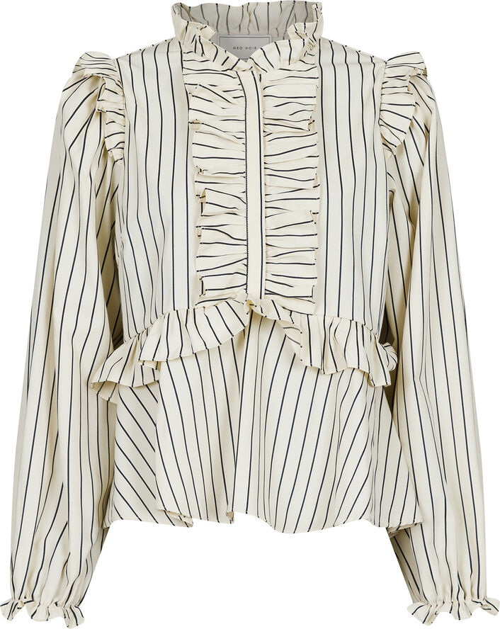 Neo Noir Hawaii Stripe Blouse Creme