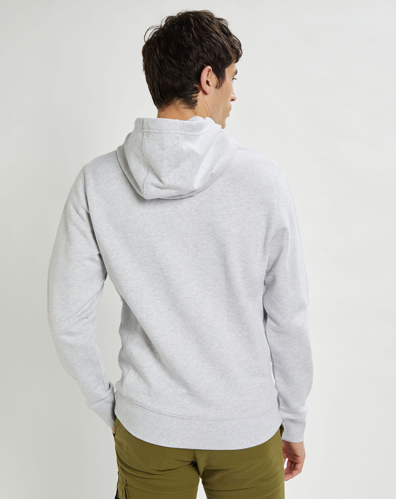 Tommy Jeans Sweat 100% Coton Bio timeless logo hoodie gris chiné