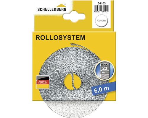 Rolluikband Maxi Schellenberg 36103, 23mm/6m, wit